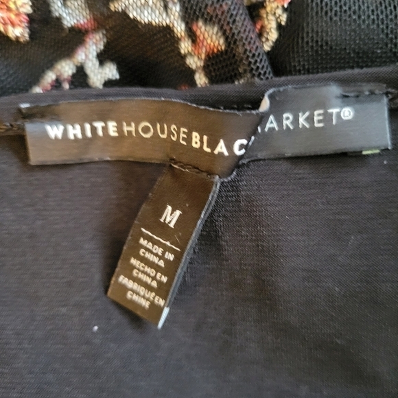 WHBM Embroidered Floral Sheer Top Size Medium - Picture 5 of 5